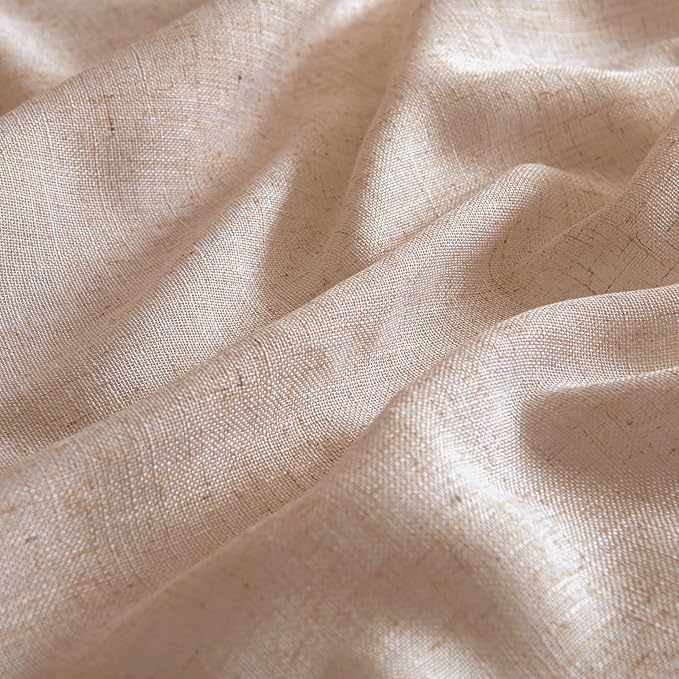 MIULEE Natural Beige Linen Curtains 52x84 Inch - Image 4