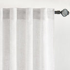 MIULEE Bleached Linen Kitchen Curtain 24 Inches Length 2 Panels Farmhouse | - Image 4