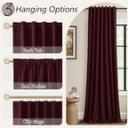 100% Blackout Curtains 120 Inch Length 2 Panels Set - Image 6