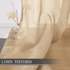 Tollpiz Short Sheer Curtains Living Room Linen Textured Curtain Sheers Light - Image 2