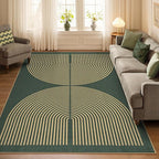 Lahome Rainbow Easy Jute Dark Green Rug, 5x7 Mid Century Modern Rug | Rugs - Image 6