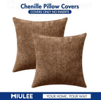 MIULEE Decorative Couch Throw Pillow Covers 18x18 in Golden Brown 2 Pack | - Image 7
