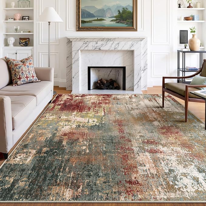 RELEANY Washable 9'x12' Abstract Area Rug by RELEANY
