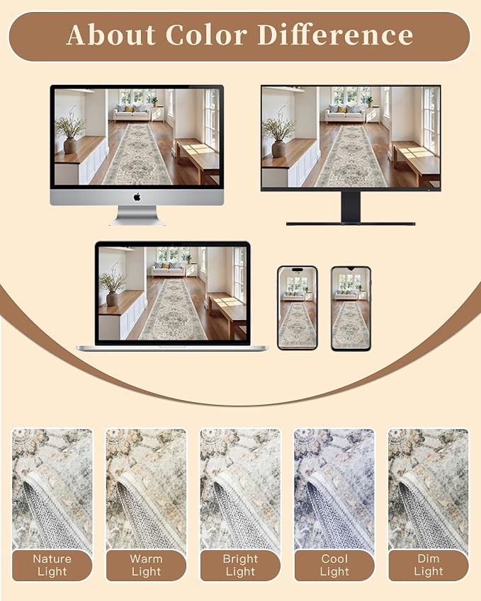 Madane Washable Runner Rug 2x6 Runners - Image 9