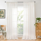 BGment Linen Sheer Curtains 84 Inches Long 2 Panels Set by BGment