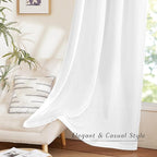 NICETOWN White Window Curtains 63 inches Long, Grommet Linen Blend Drapes - Image 5