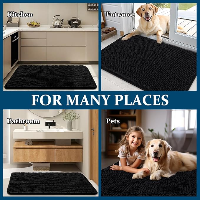 OLANLY Dog Door Mat for Muddy Paws 34x21, Super Absorbent Chenille Mud Mat | - Image 8