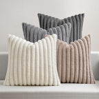 MIULEE Faux Fur Plush Decorative Throw Pillow Covers 18x18, Soft Boho Farmhouse by MIULEE
