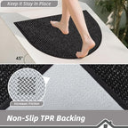 BEQHAUSE Dirt Trapper Door Mat 24" x 36" Half Circle Non Slip Rugs, Absorbent - Image 4
