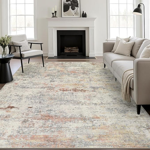 10x12 Area Rug Living Room: Modern Washable Indoor Soft Carpet Taupe | by FXRHLP