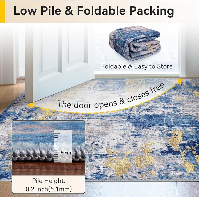 RELEANY Washable Runner 2'x8' Abstract Area Rug - Image 9