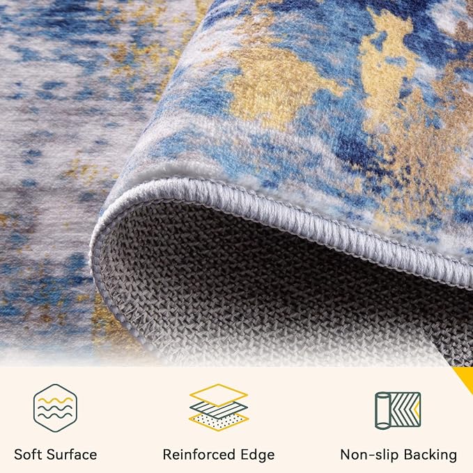 RELEANY Washable 2'x3' Abstract Area Rug - Image 3