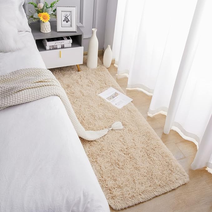 Chicrug Soft Runner Rugs for Bedroom Living Room Plush Fluffy Rug 2x5 | Shag - Image 4