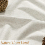 Cream Linen Blackout Curtains 84 Inch Length 2 Panels Set - Image 3