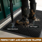 Front Door Mat, Heavy Duty Waterproof Doormat 35.5"x24", Stain Fade Resistant - Image 3