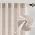 MIULEE Natural White Linen Curtains 52x102 Inch Length 2 Panels by MIULEE