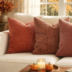 MIULEE Fall Decorative Couch Throw Pillow Covers 16x16 Burnt Orange 2 Pack | - Image 3