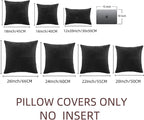 Fancy Homi 2 Packs Black Euro Decorative Throw Pillow Covers 28x28 Inch - Image 6