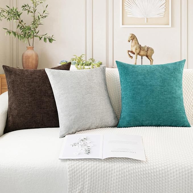 CaliTime Decorative Couch Throw Pillow Covers 22 X 22 Inches Coffee | Pack of 2 - Image 5