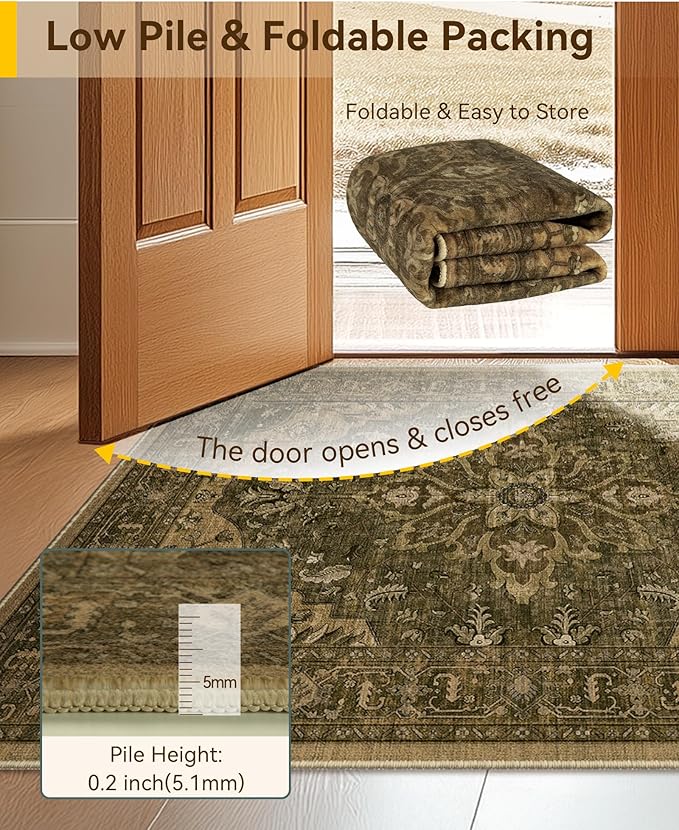 RELEANY Washable Area Rug, Runner 2'x6', Water Repellent, Pet Friendly - Image 5