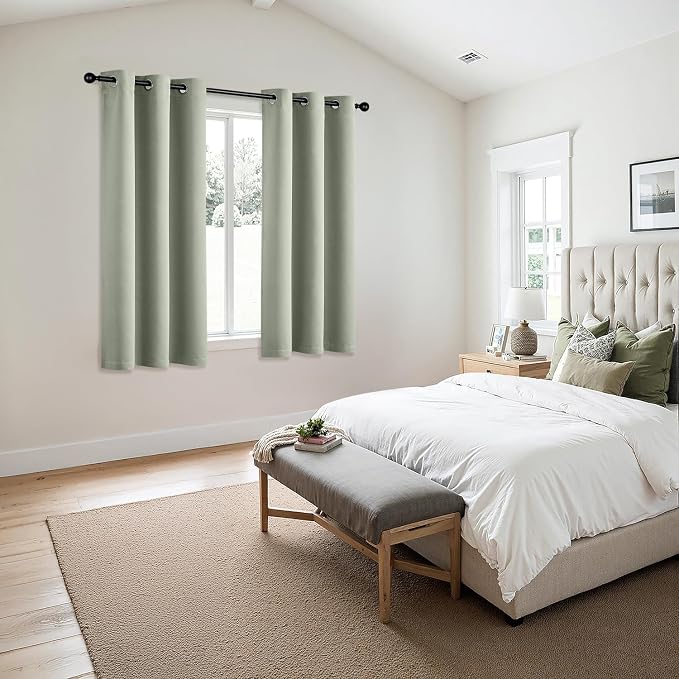 MIULEE Blackout Curtains for Bedroom 2 Panels 34 x 54 Inch Long Sage Green | - Image 6