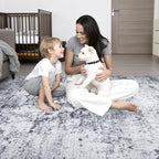 2x6 Washable Runner Rug：Modern Abstract Kitchen Soft Carpet Grey | - Image 8