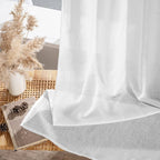MIULEE White Linen Curtains 96 Inches Long 2 Panels - Image 7