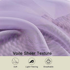 Kitchen Curtains 24 Inch Length Tier 2 Pieces, Lavender Sheer Curtain Solid - Image 3