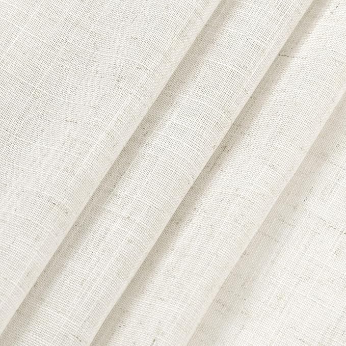 Natural Linen Curtains 80 Inch Length 2 Panel Set Thermal Insulated Back Tab - Image 6