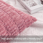 Aegero Pack of 2 Corduroy Decorative Throw Pillow Covers 12x24 Inch - Image 2
