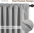 INOVADAY 100% Blackout Curtains 96 Inches Length 2 Panels Set, Back Tab/Rod - Image 4