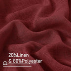 90 inch Red Linen Curtains for Living Room 2 Panels, Light Filtering Christmas - Image 3
