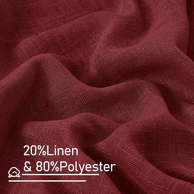 Burgundy Red Linen Curtains 72 Inch - Image 3