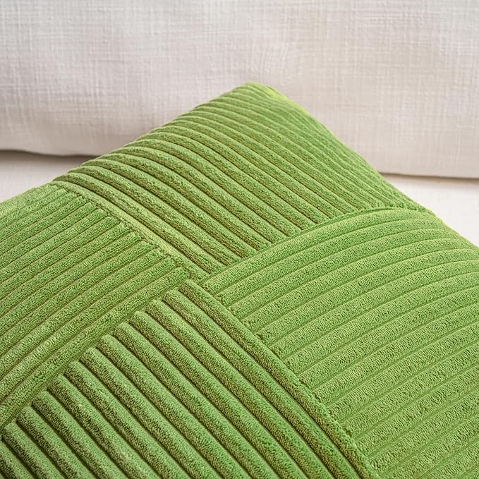 Fancy Homi Set of 2 Lime Green Big Decorative Throw Pillow Covers 24x24 Inch - Image 3