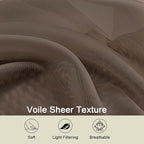 Chocolate Kitchen Curtains 30 Inch Length Tier 2 PCS, Solid Soft Airy Half - Image 3
