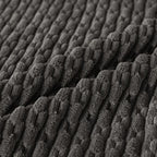 Set of 4 Dark Grey Decorative Throw Pillow Covers 24x24 Inch Corduroy Pillow - Image 4