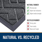 OLANLY Front Door Mat Outside 47x32, All-Season Absorbent Rubber Doormat | Grey - Image 5