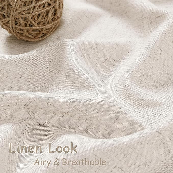 Beige Linen Curtains for Kitchen Windows Over Sink - Image 4