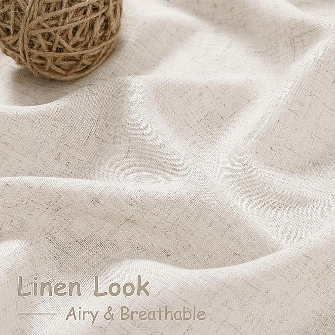 Beige Curtains for Kitchen Windows Over Sink 36 inch Length Rustic Farmhouse - Image 4