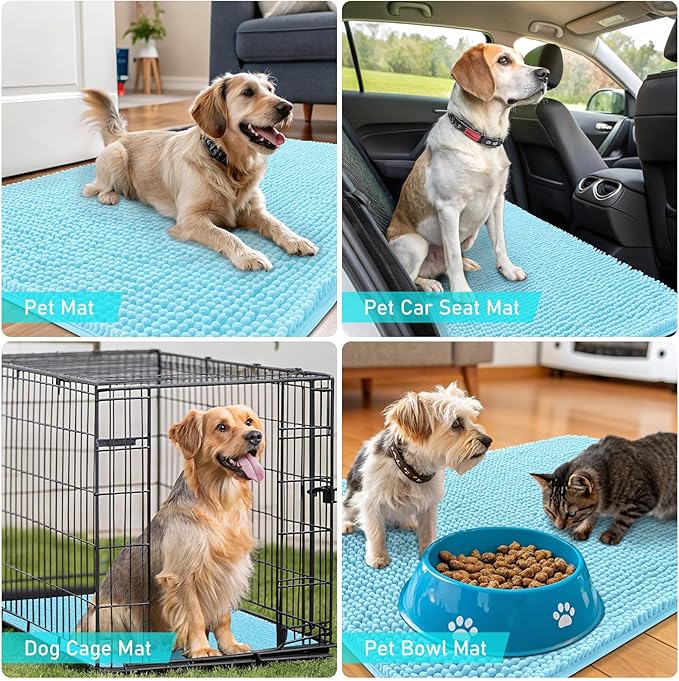 OLANLY Dog Door Mat for Muddy Paws 59x24, Super Absorbent Chenille Mud Mat | - Image 7