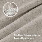 MIULEE 100% Blackout Linen Curtains 42 x 90 Inch Pebble Taupe 2 Panels | - Image 3