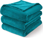 BEDELITE Fleece Blanket Soft Plush Queen Size Bed Blanket Teal Blue 90"x90" | - Image 7