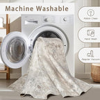 Beige Grey Washable Rugs 6x9 Area Rugs - Image 4