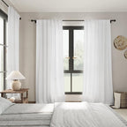 Extra Long White Curtain 108 inches Long 2 Panels Set - Image 7