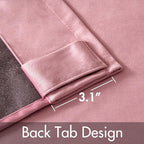 MIULEE Velvet Curtains 52x108 inches 2 Panels Blush Pink Blackout Curtains | - Image 3