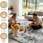 8x10 Area Rug Fluffy Shaggy Ultra Soft Faux Fur Non-Slip Machine Washable Carpet - Image 2