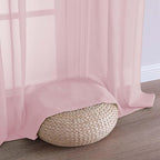 Sheer Blush Curtains, Sheer Curtains 63 inch Length 2 Panels Set, Rod Pocket - Image 6