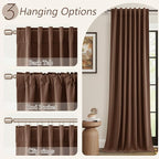 100% Blackout Curtains 90 Inch Length 2 Panels Set - Image 6
