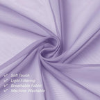 72 Inch Light Purple Sheer Curtains & Panels Set of 2, Airy & Breathable Solid - Image 6