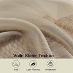 Taupe Sheer Curtain for Bedroom Living Room 72 Inches Long 2 Panels Set - Image 3